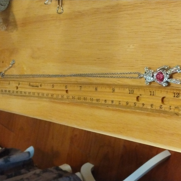 JN Sterling silver 12"drop chain w/ moveable crystal embellished teddy bear, EUC - Picture 5 of 6